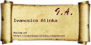 Ivancsics Alinka névjegykártya